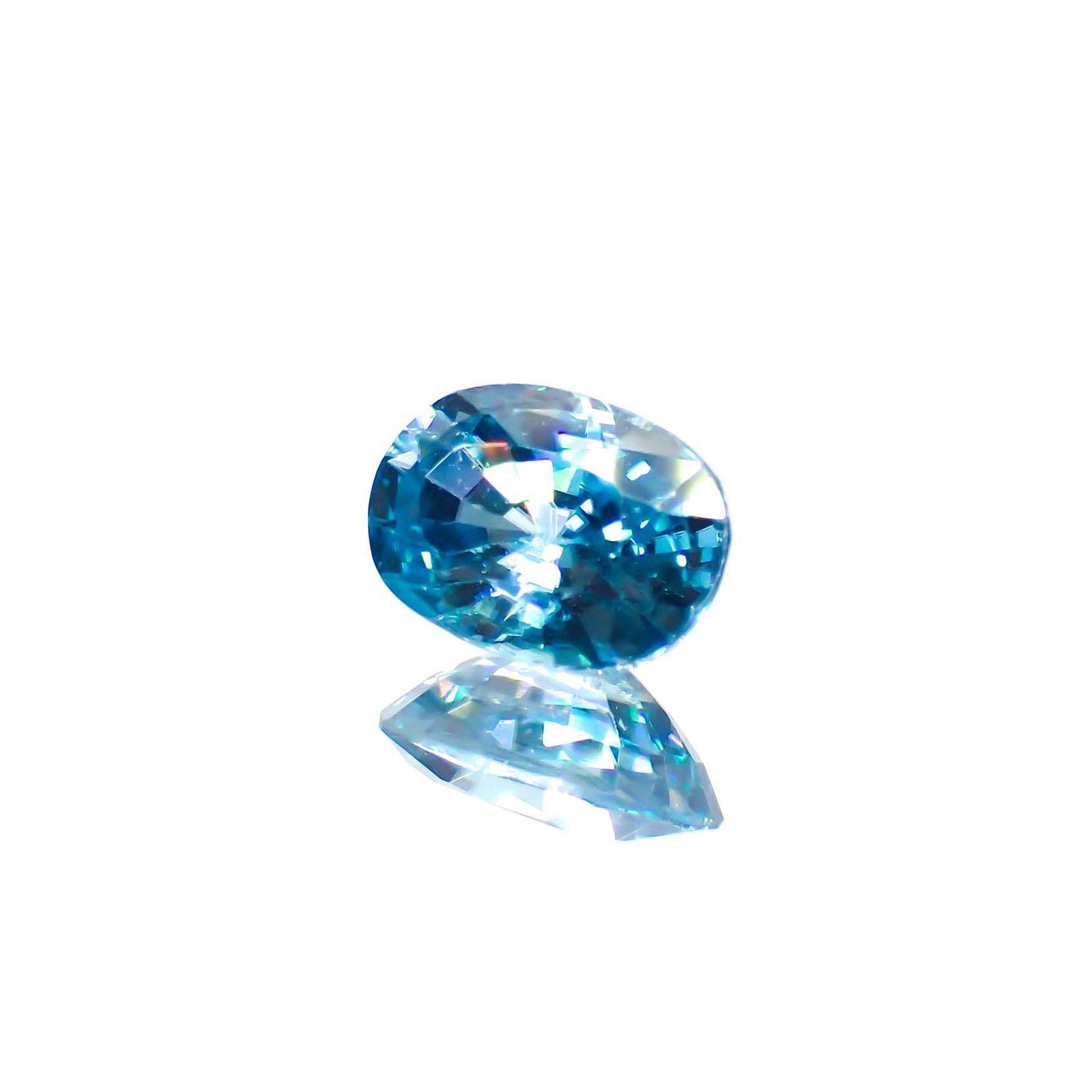 ブルージルコン(宝石名ジルコン)カンボジア産 1.32ct 識別済[250113993]7x5.1mm前後