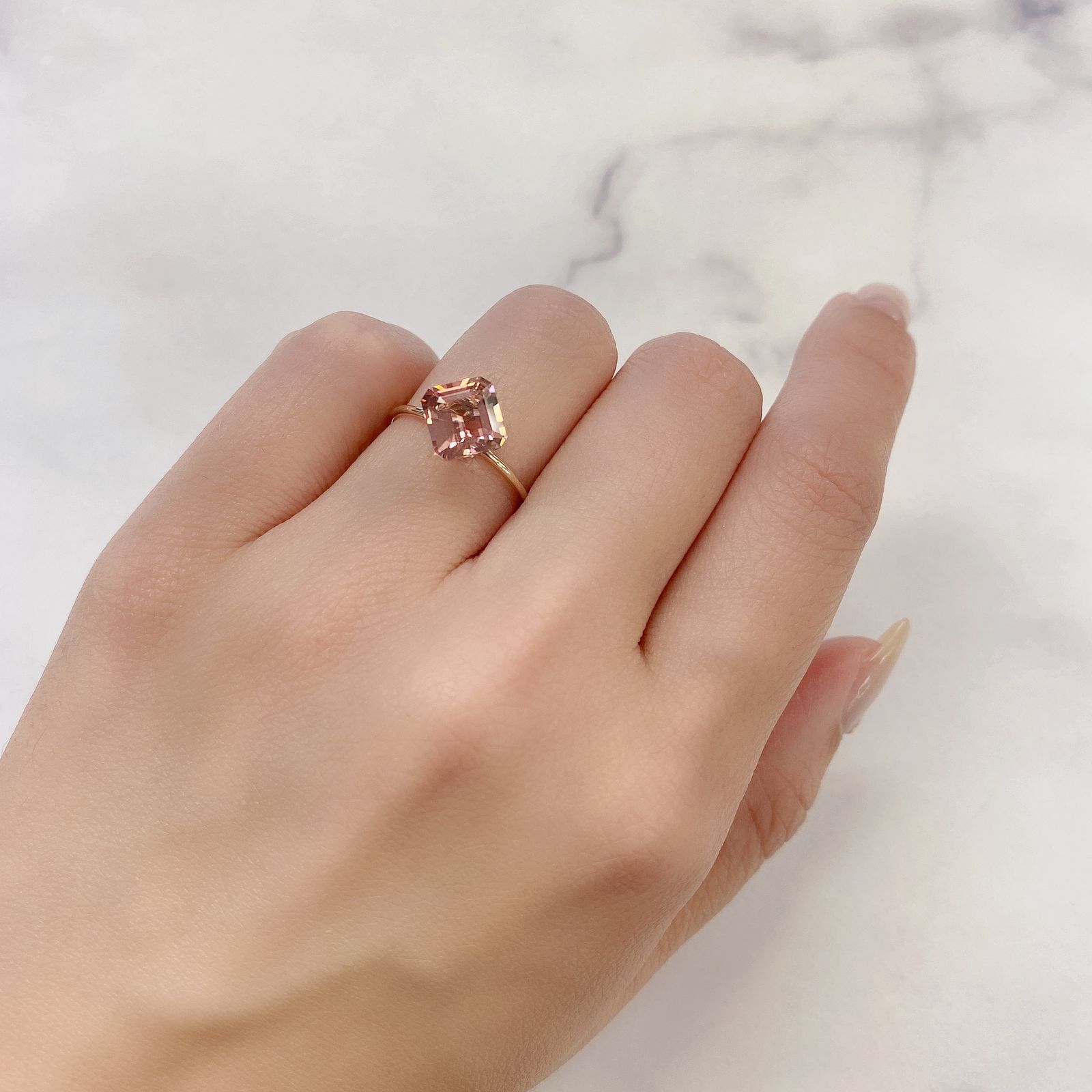 ピンクトルマリン パパラチャカラー(宝石名ピンク・トルマリン) ルワンダ産 1.746ct ソ付(彩珠)[210711637]7.6×7.3mm前後