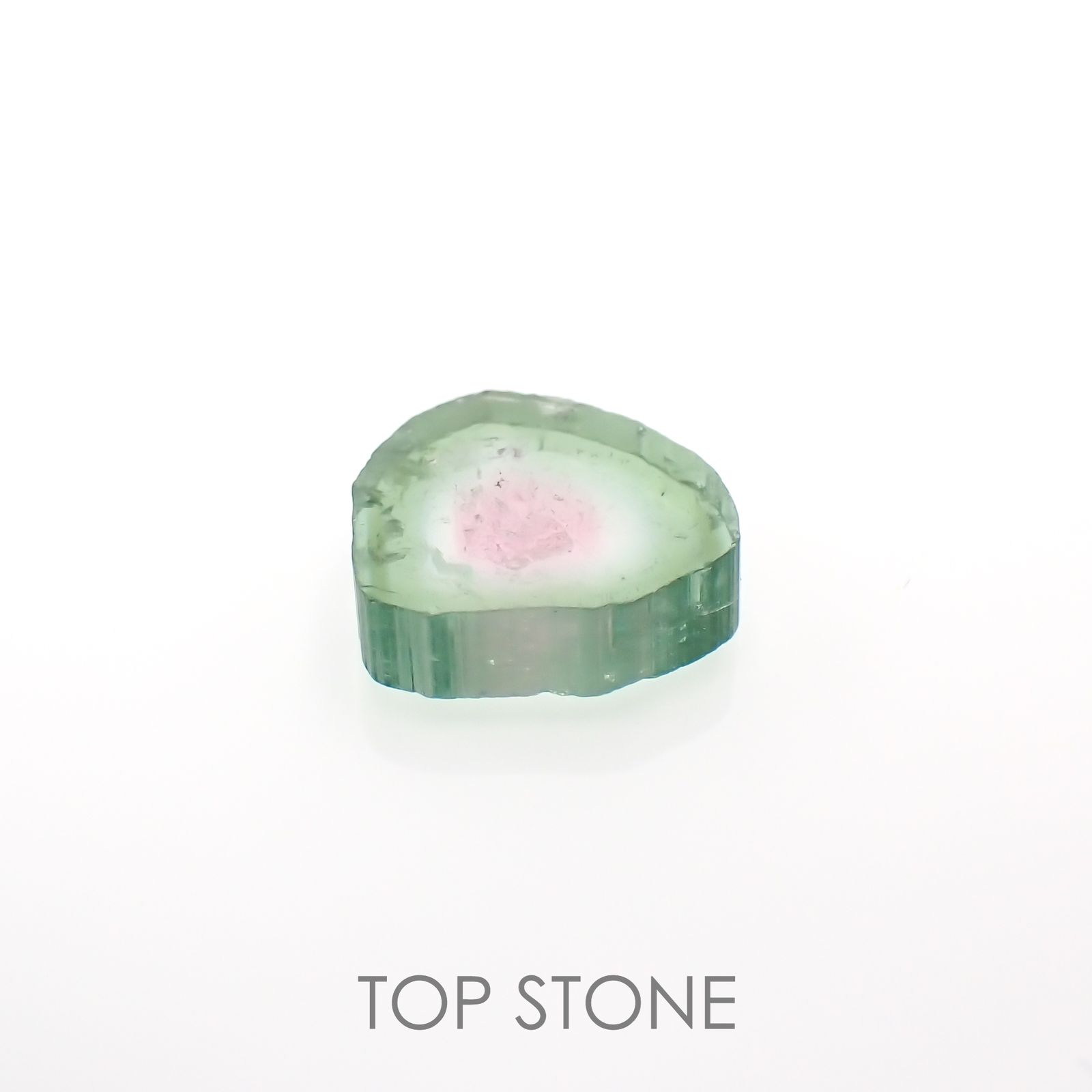 ウォーターメロントルマリン 原石スライス コンゴ民主共和国産 2.60ct[221018617]9.6x9.1mm前後