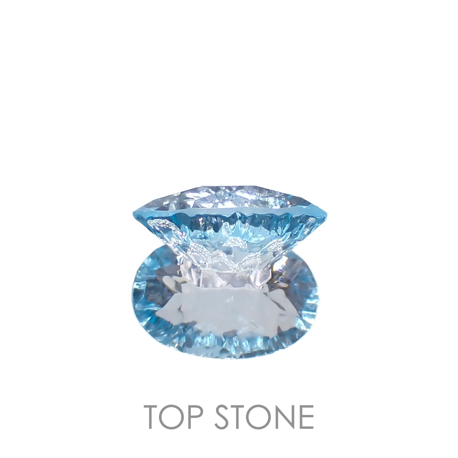 ◇カスタムカット◇ブルートパーズ ブラジル産 3.64ct[221219331]12x8.1mm前後