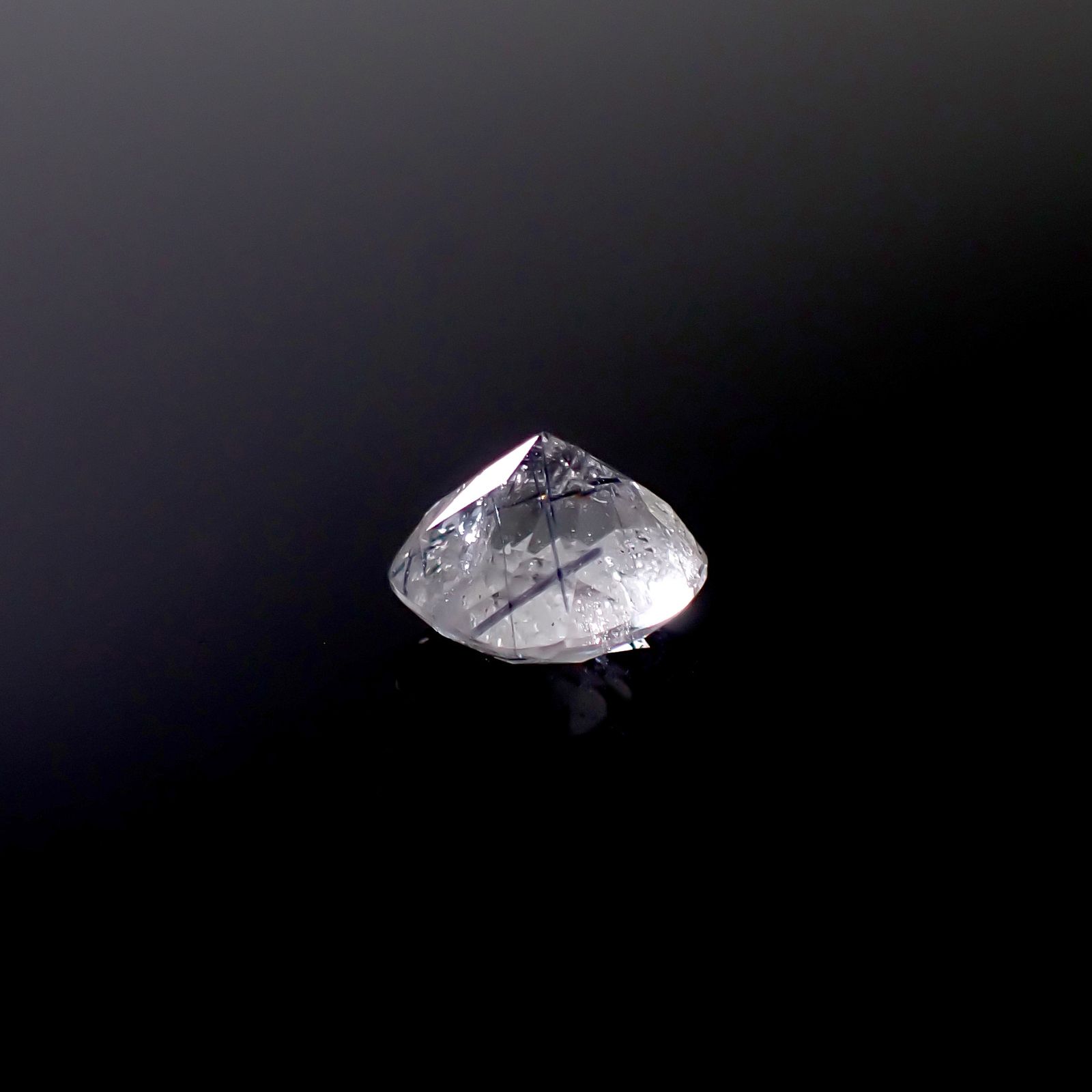 インディゴライトインクォーツ ブラジル産 2.52ct [241229600]8.3x8.3mm前後