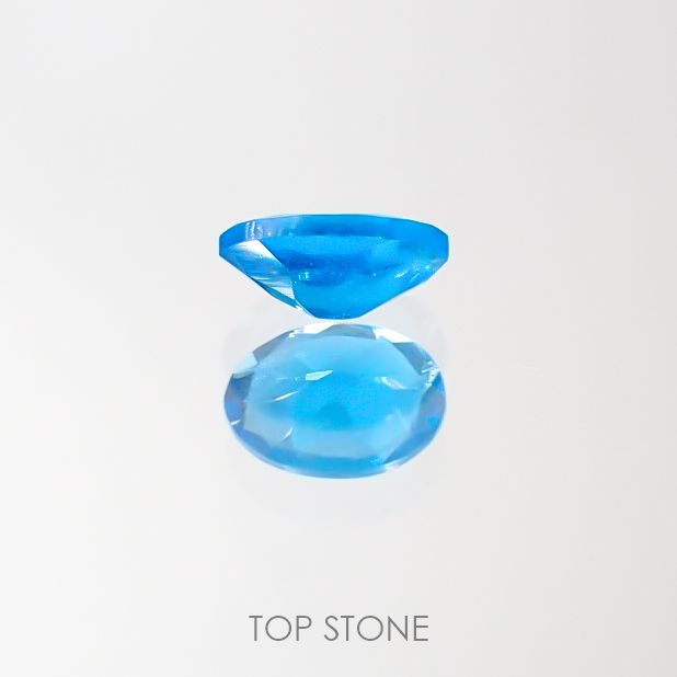 ネオンブルーアパタイト(宝石名アパタイト) マダガスカル産 0.41ct 識別済[211013052]5.7×3.9mm前後