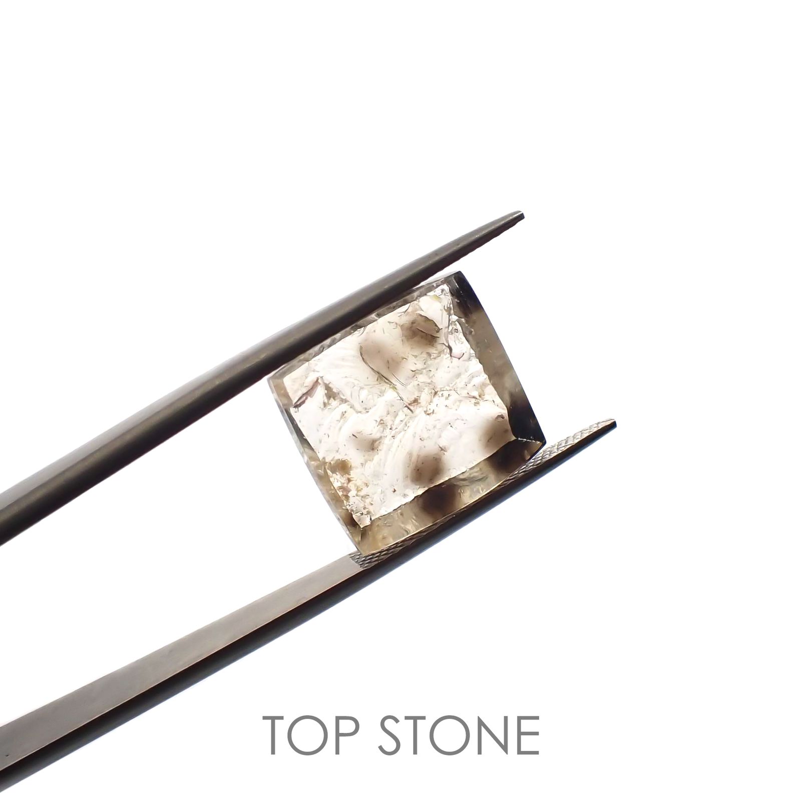 ダルメシアンクォーツ(宝石名ラジエーション・ダメージ・クォーツ) ブラジル産 9.26ct 識別済[210812885]14.4×13.7mm前後
