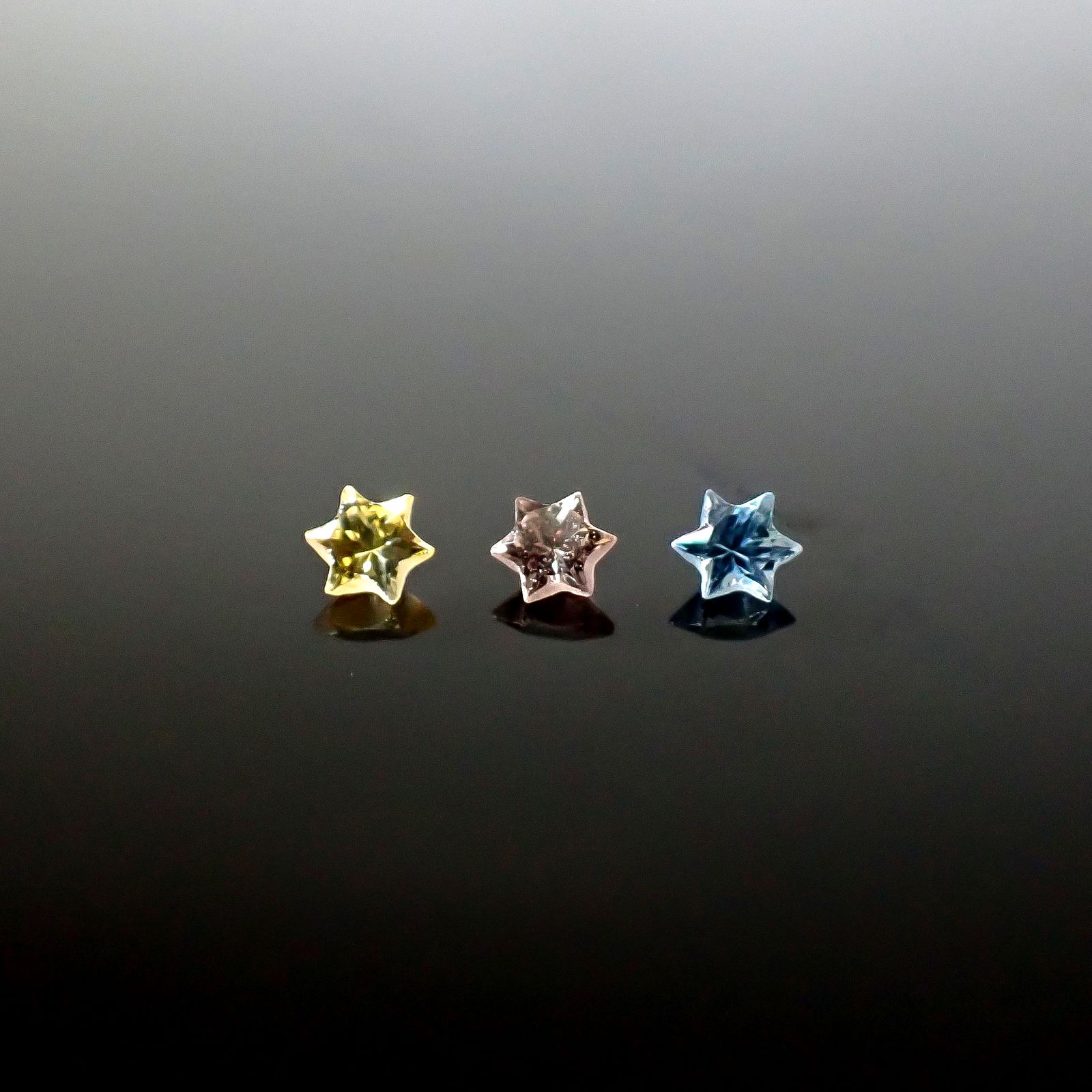 ◇カスタムカット◇サファイア カラーグラデーション3個セット スリランカ/マダガスカル産 0.30ct(3pcs合計) / 3.1x3.1mm前後 [260632321]