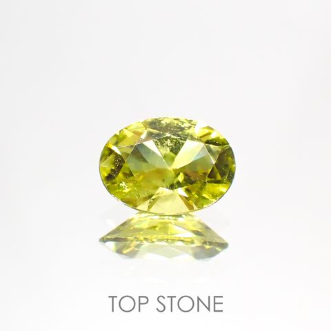 カナリートルマリン(宝石名イエロー・トルマリン)ナイジェリア産 0.963ct ソ付(彩珠)[220717192]7.8x5.6mm前後