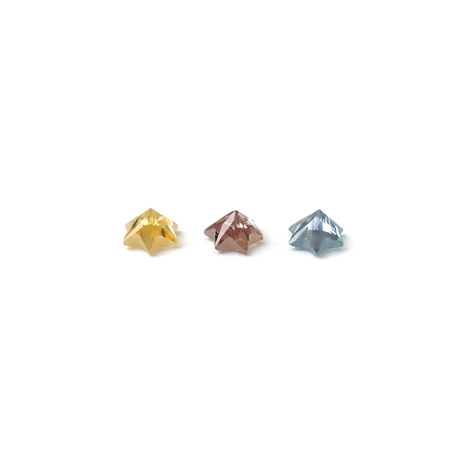 ◇カスタムカット◇サファイア カラーグラデーション3個セット スリランカ/マダガスカル産 0.30ct(3pcs合計) / 3.1x3.1mm前後 [260632321]