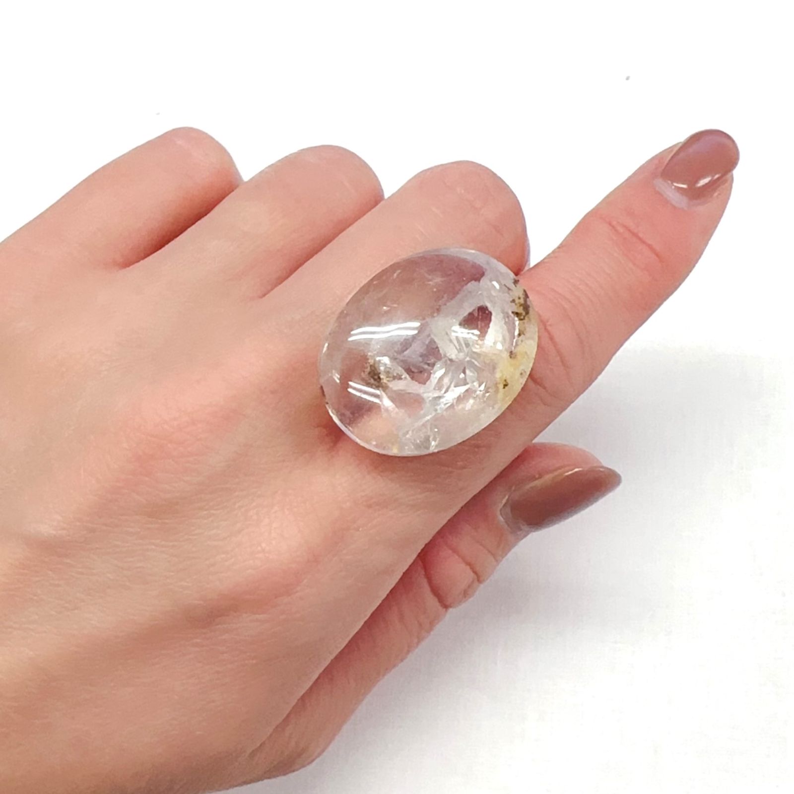 マニフェストインクォーツ ブラジル産 57.38ct[240125663]27.9x22.2mm前後
