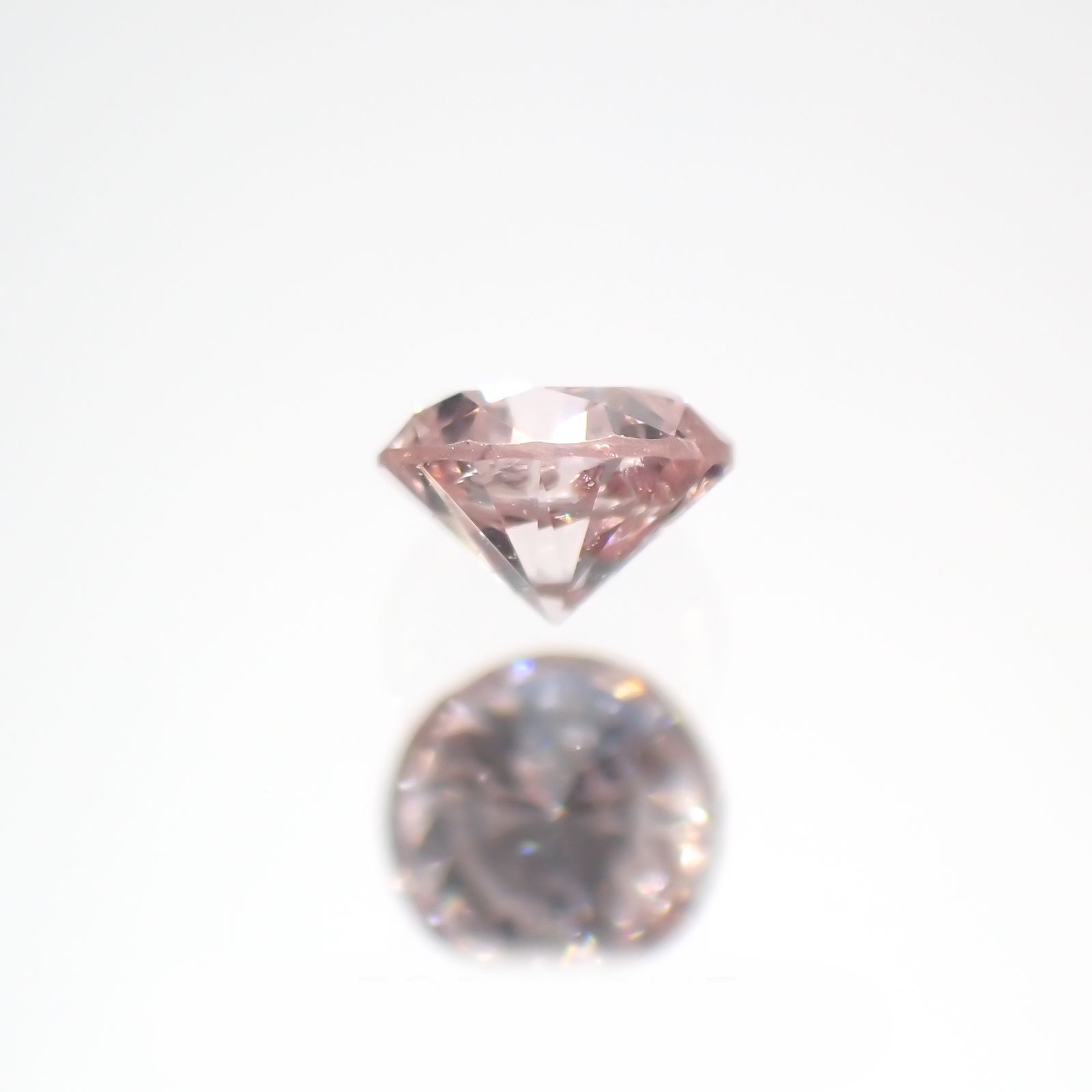 ピンクダイヤモンド(宝石名ダイヤモンド) I-1 / FANCY ORANGY PINK 0.075ct ソ付(CGL)[210611086]2.5×2.6mm前後