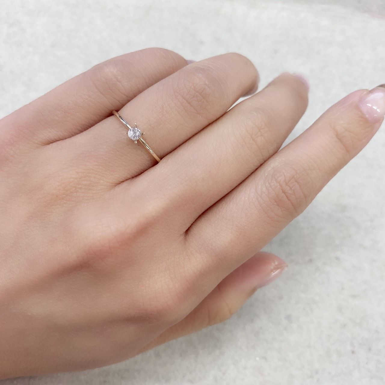 ピンクダイヤモンド(宝石名ダイヤモンド) I-2 / VERY LIGHT PURPLISH PINK 0.111ct ソ付(CGL)[210711794]2.9×2.9mm前後