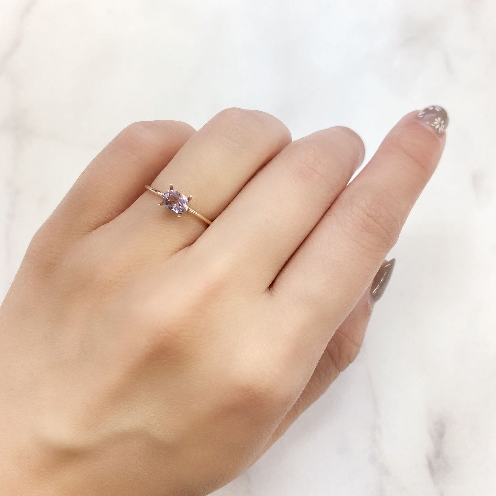 ピンクダイアスポア(宝石名ダイアスポア) アフガニスタン産 0.48ct 識別済[210912432]5.6×4mm前後