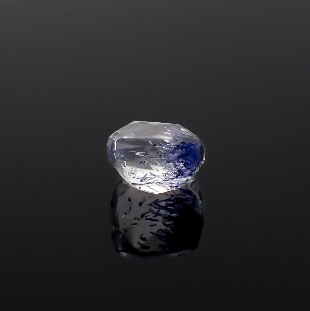 デュモルチェライトインクォーツ ブラジル産 0.45ct / 4.6x4.4mm前後 [260331857]