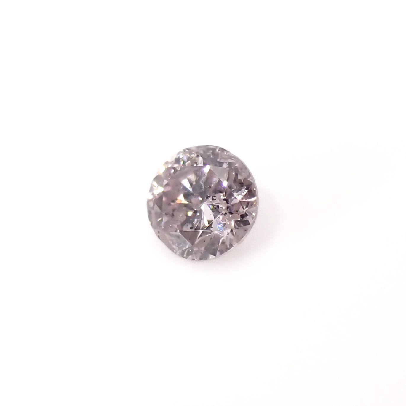 ピンクダイヤモンド(宝石名ダイアモンド I-1/LIGHT PURPLISH PINK) 0.097ct ソ付(CGL)[230120135]2.76x2.85mm前後