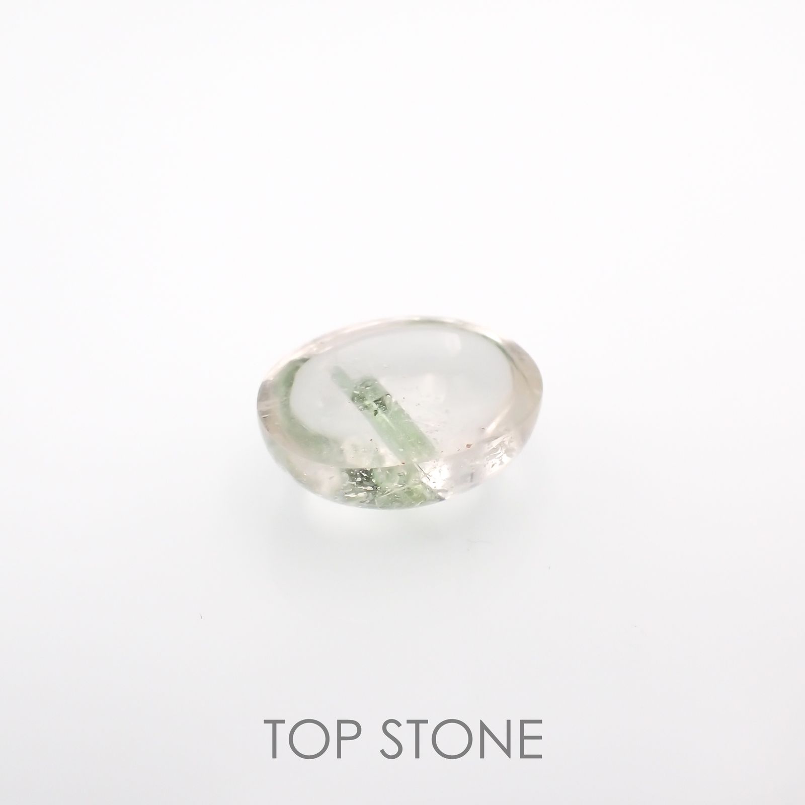 グリーントルマリンインクォーツ ブラジル・ミナスジェライス州産 8.77ct[221018310]14.7x12mm前後