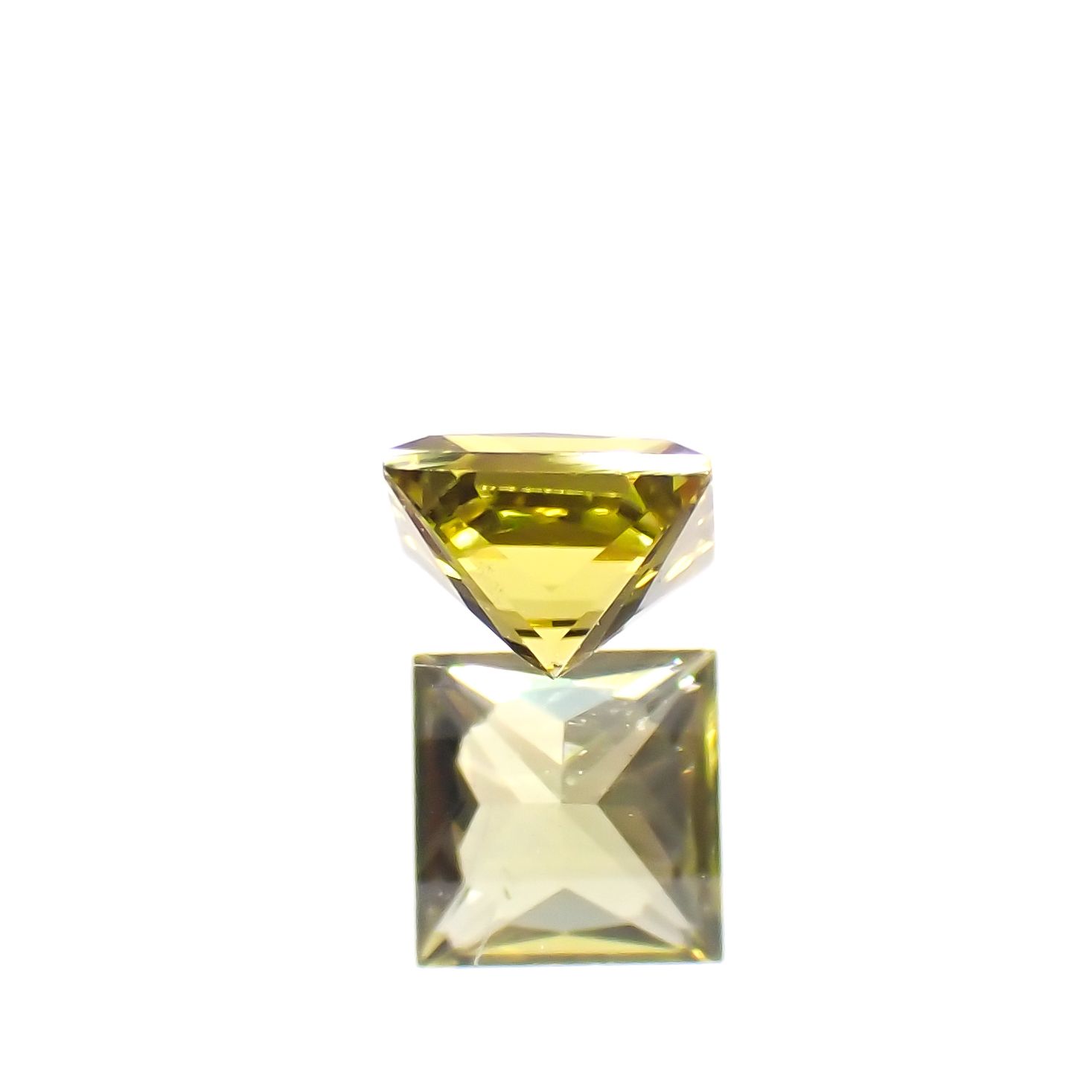 ◇プリンセスカット◇カナリートルマリン ザンビア・カナリー鉱山産 0.14ct[230823156]2.9x2.9mm前後