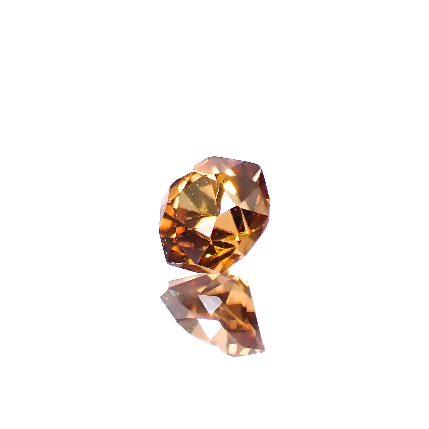 ◇ヘキサゴンカット◇オレンジジルコン(宝石名ジルコン)スリランカ/カンボジア産 0.42ct 識別済[241129492]3.8x3.8mm前後