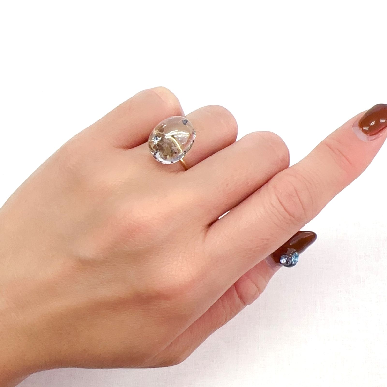 ヘマタイトインクォーツ 中国産 11.15ct[231124181]15.7x12.6mm前後