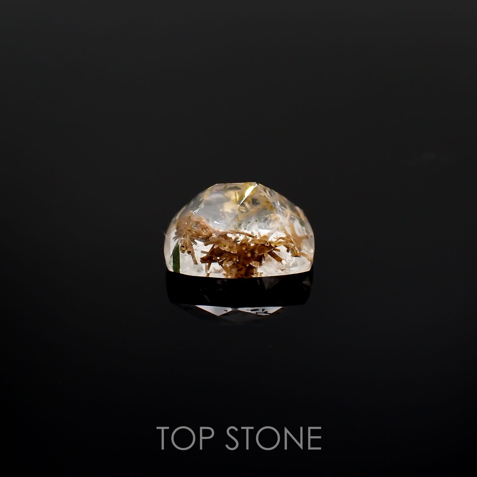 ヘデンベルジャイトインクォーツ インドネシア産 3.09ct[220917834]10.3x8.8mm前後