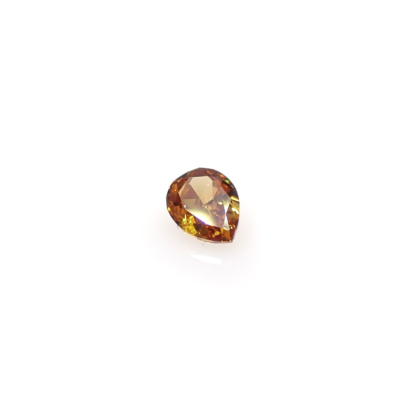オレンジダイヤモンド(宝石名ダイアモンド SI-1/FANCY DEEP YELLOW ORANGE) 0.147ct ソ付(CGL)[240427043]4.04x2.97mm前後