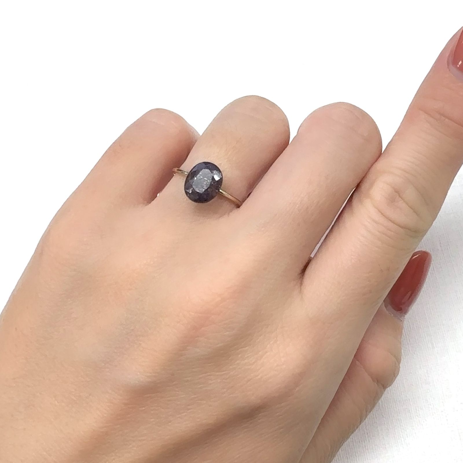 ブラッドショットアイオライト インド産 1.68ct [241129464]8.9x7.2mm前後