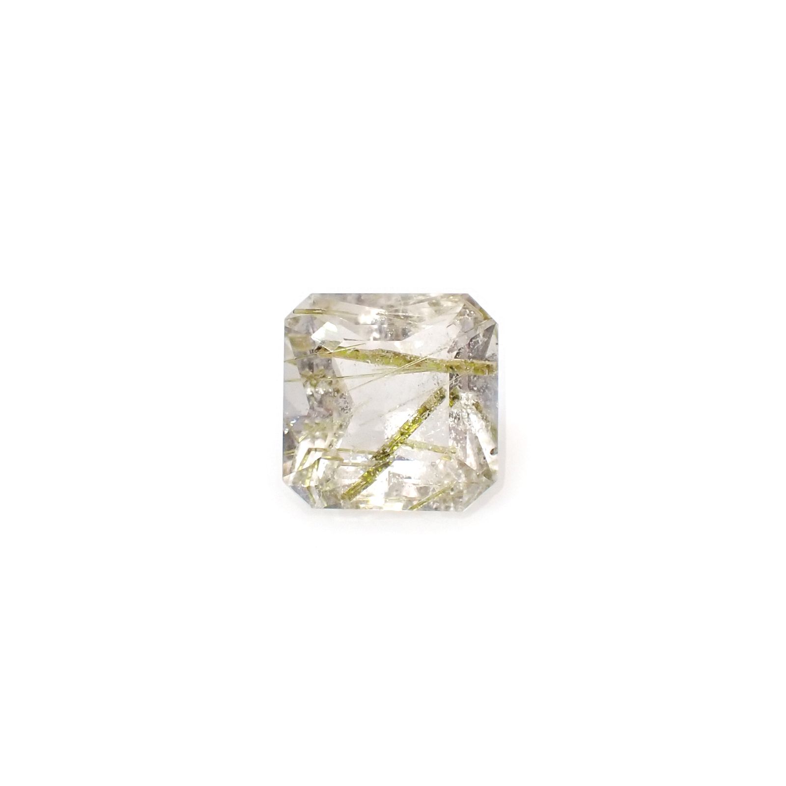 エピドートインクォーツ ブラジル産 3.85ct [240427294]9.7x9.6mm前後