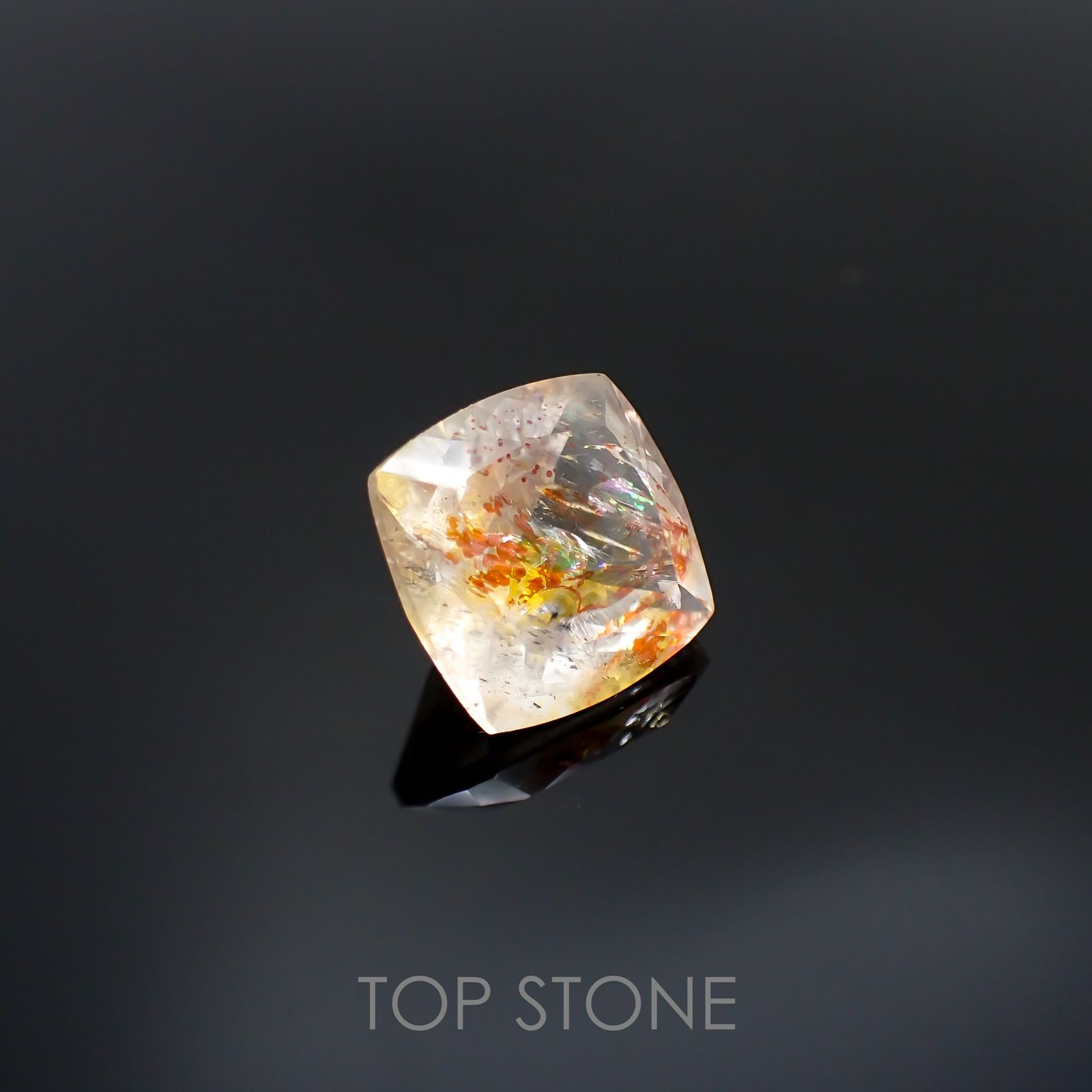 オーロラクォーツ ブラジル・ミナスジェライス産 8.67ct[220114376]12.9x12.7mm前後