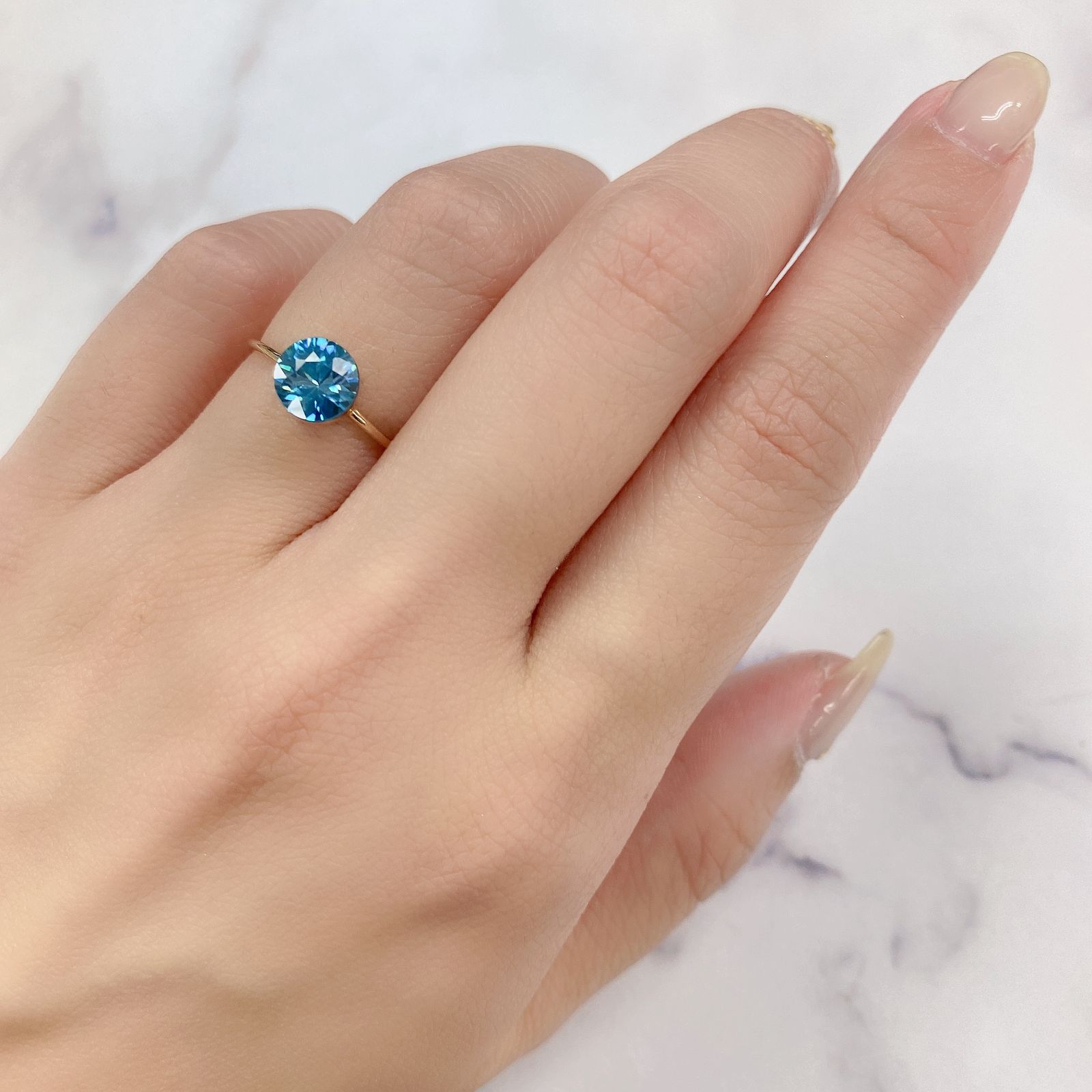 ブルージルコン(宝石名ジルコン) カンボジア産 1.84ct 識別済[20063092]6.7×6.7mm前後