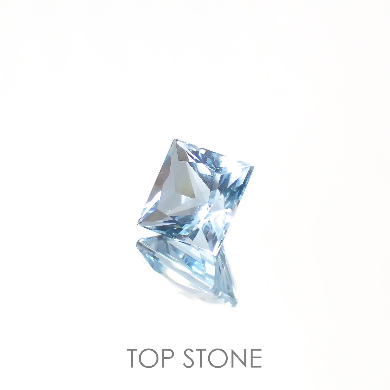 プリンセスカット アクアマリン(宝石名アクアマリン)ブラジル産 1.08ct 識別済[230220742]6x6mm前後 | TOP  STONE(トップストーン)