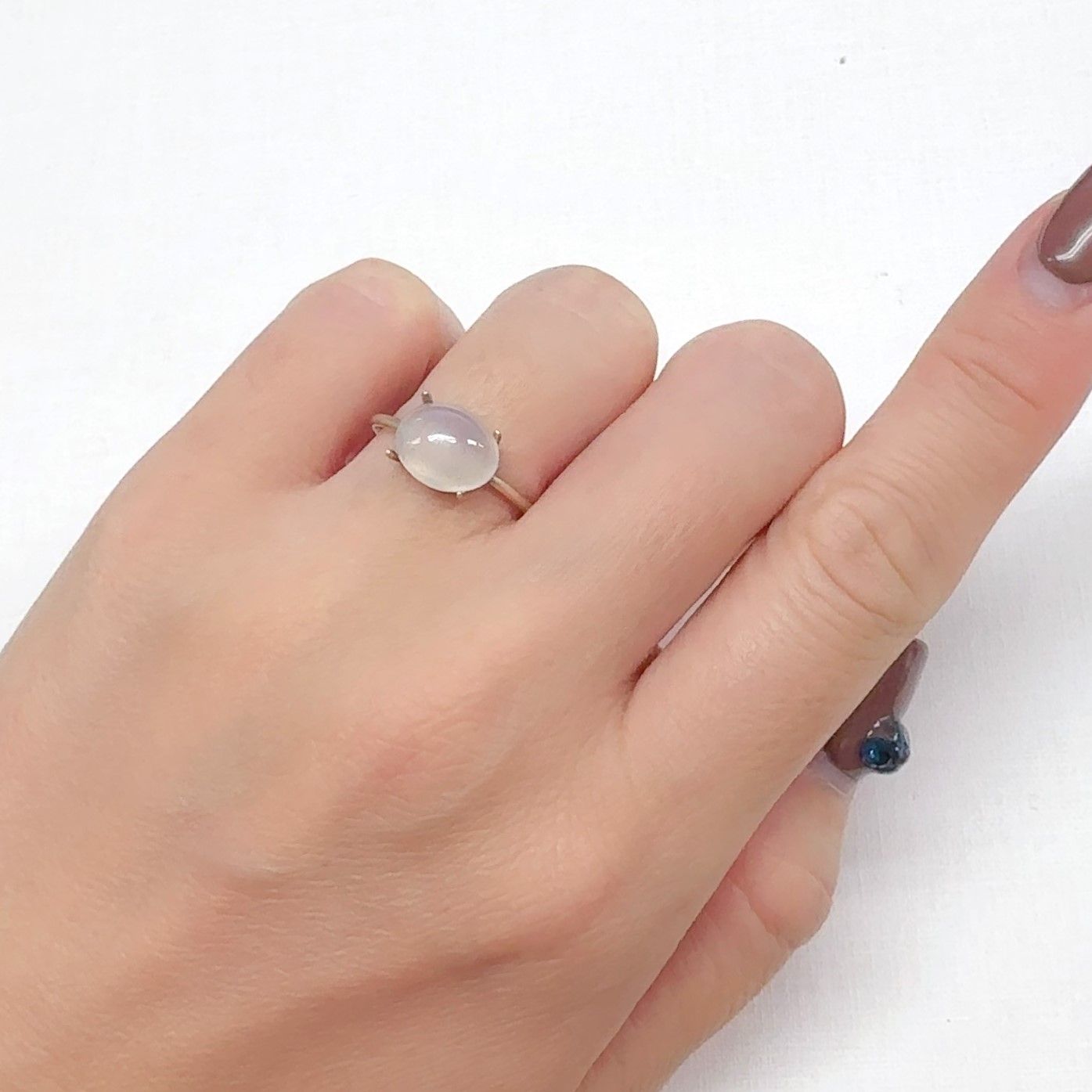 ムーンストーンキャッツアイ インド産 3.06ct[240527757]10x7.9mm前後
