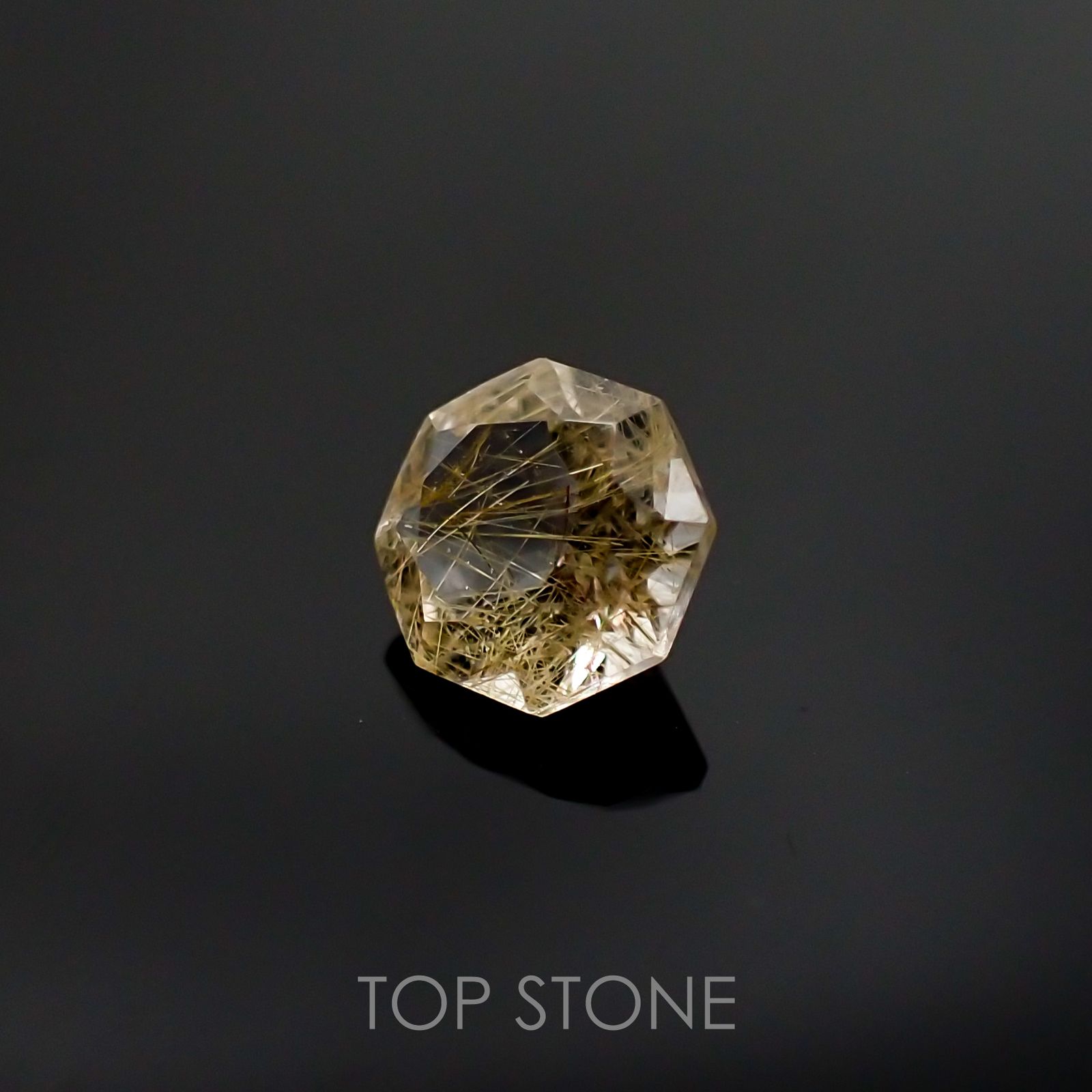◇オクタゴンカット◇ルチルクォーツSA ブラジル産 ルース 0.82ct[210511018]6×6mm前後