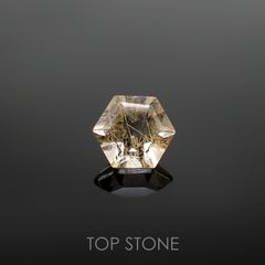 ◇ヘキサゴンカット◇ルチルクォーツSA(宝石名ルチルレイテッド・クォーツ) ブラジル産 0.88ct 識別済[210611299]6×6mm前後