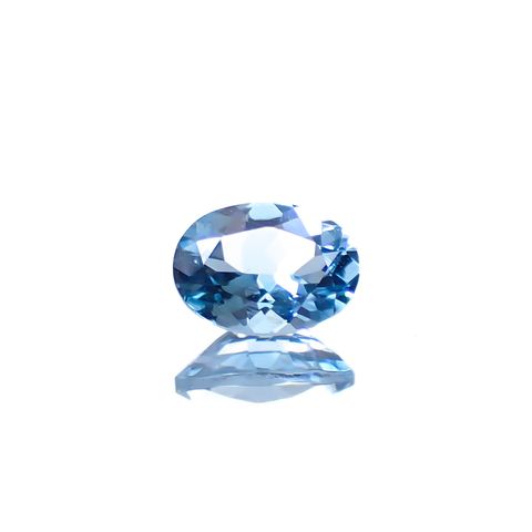 アクアマリン サンタマリアカラー ナイジェリア産 0.72ct [250329941]7x5mm前後