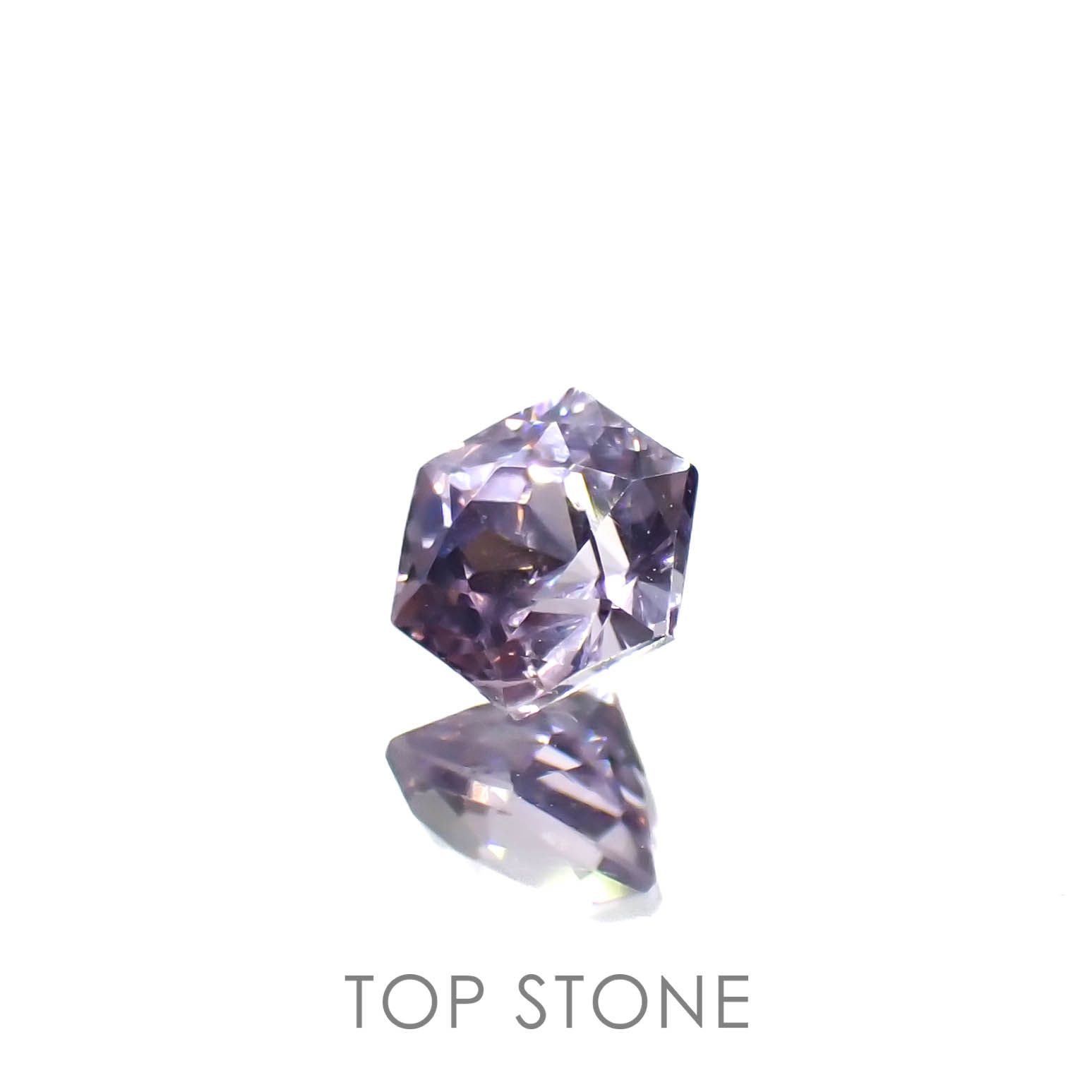 ◇ヘキサゴンカット◇パープルスピネル(宝石名スピネル)ビルマ/マダガスカル産 0.43ct 識別済[230220645]4.2x4.1mm前後