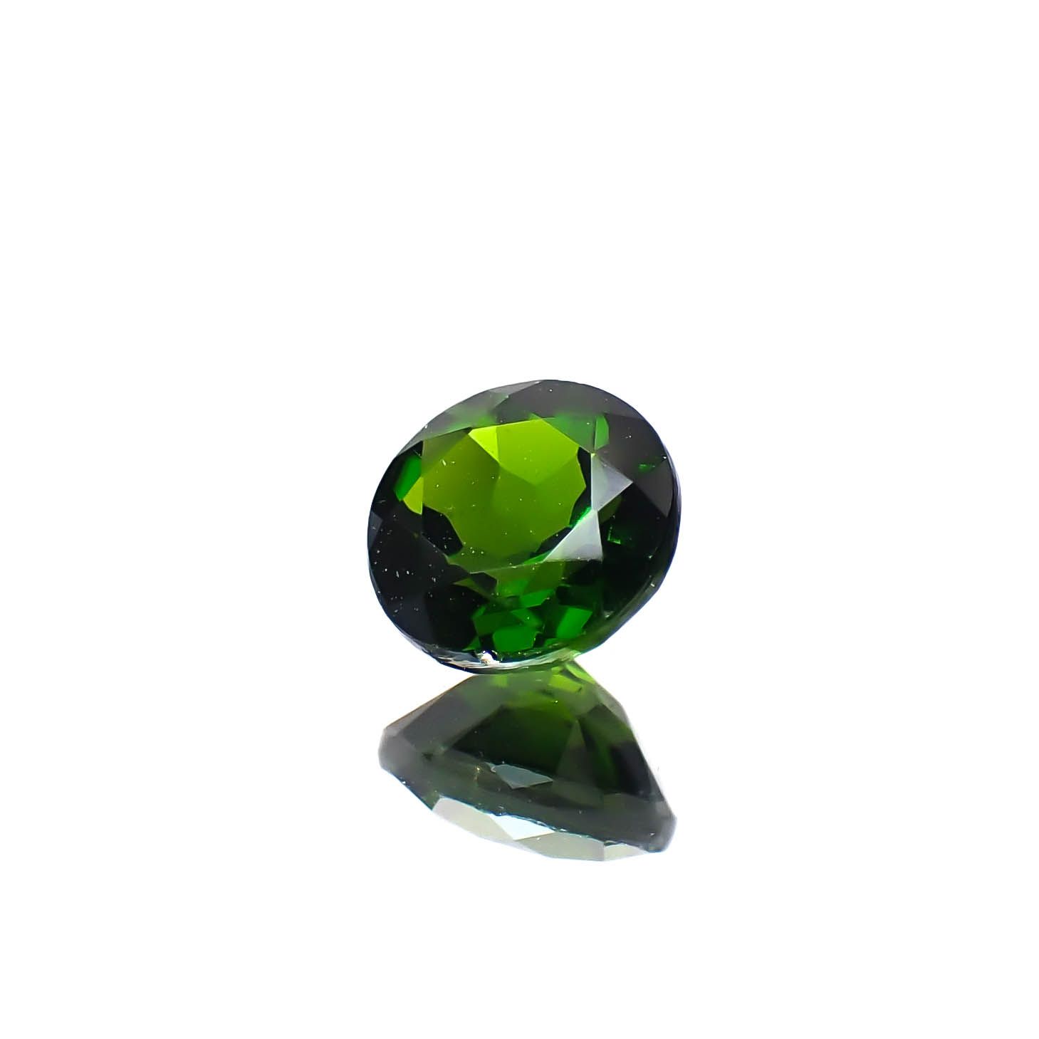 クロムダイオプサイド(宝石名クロム・ダイオプサイド)ロシア産 0.59ct 識別済[250430277]5.1x5.1mm前後