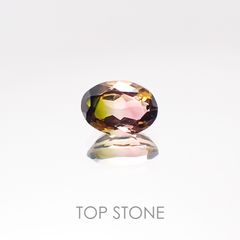 バイカラートルマリン ブラジル産 ルース 0.47ct[20106810]5.7×4.1mm前後