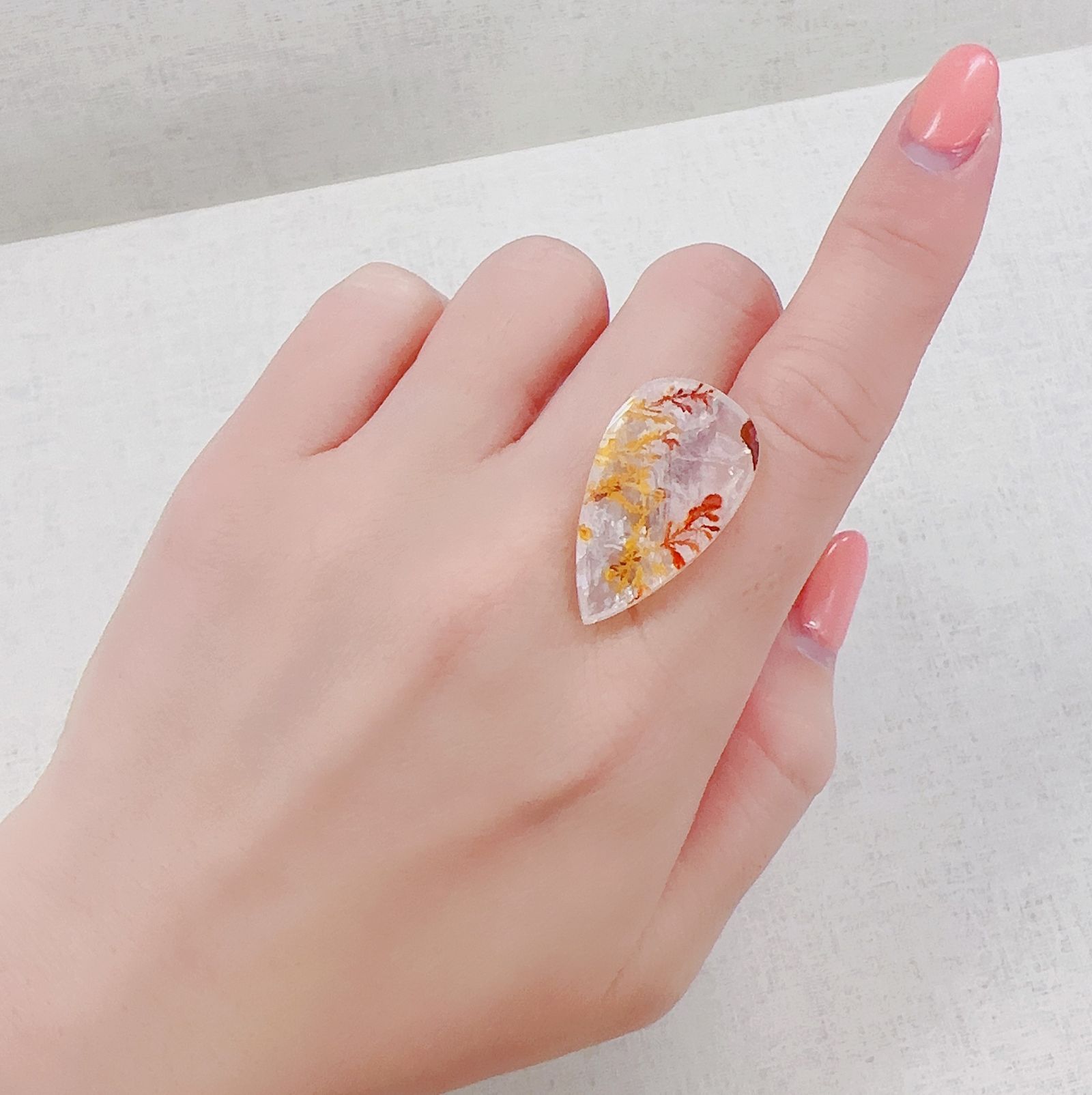 レッドデンドリチッククォーツ ブラジル産 19.22ct[230321120]29.1x16.7mm前後
