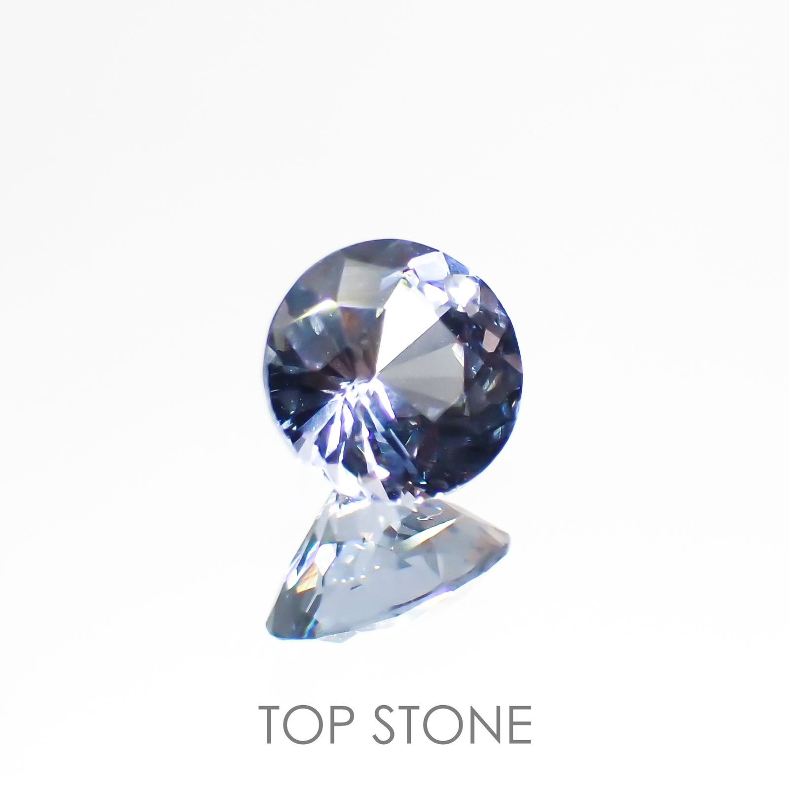 グレイッシュブルースピネル(宝石名スピネル) ビルマ産 0.42ct 識別済[211013469]4.8×4.6mm前後