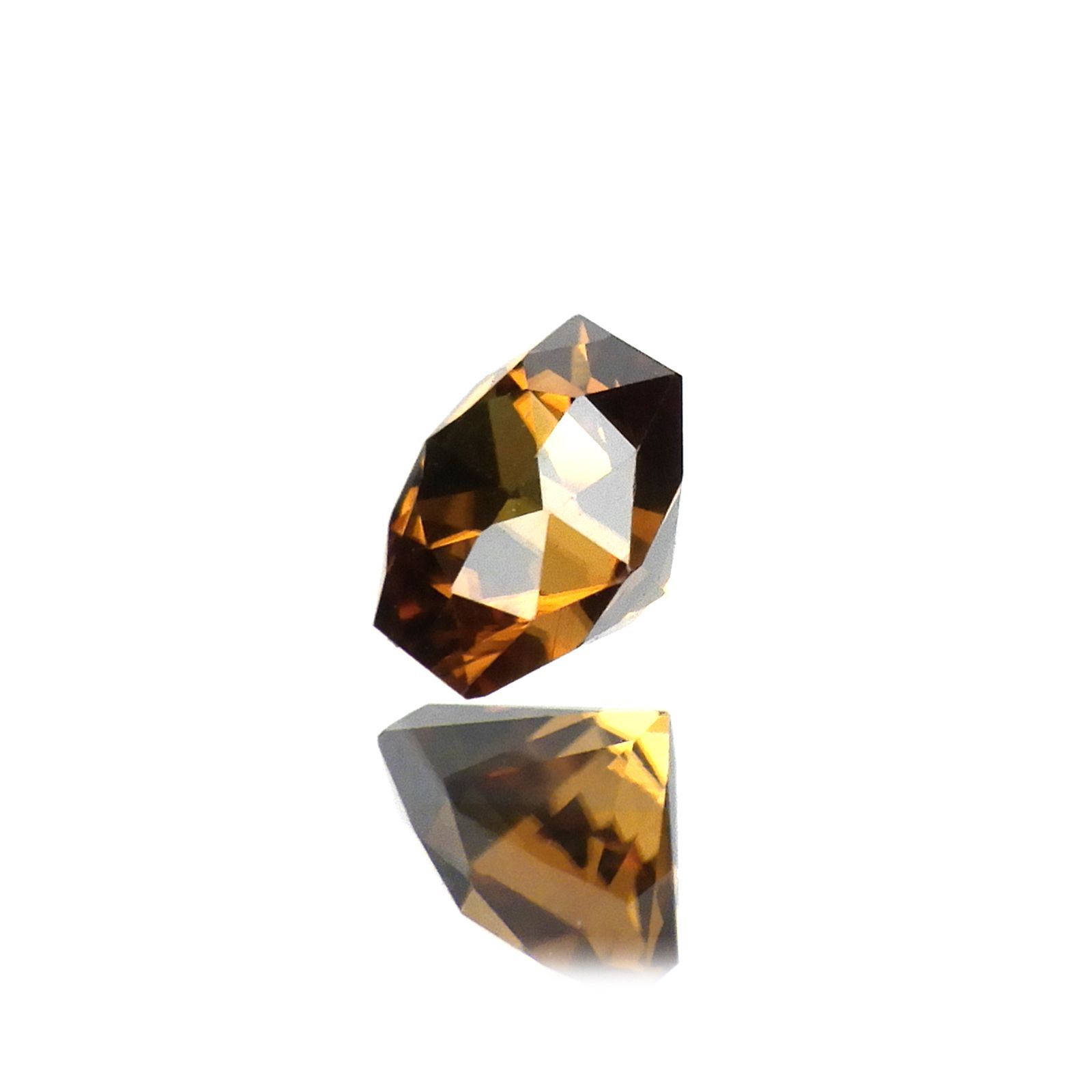 <ランダムセレクト1個販売> ◇ヘキサゴンカット◇ブラウンジルコン(宝石名ブラウン・ジルコン) カンボジア産 0.89ct前後 識別済[210510662]4.9×4.9mm前後