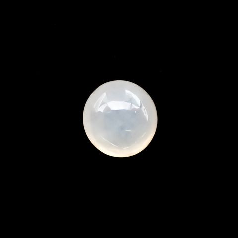 白翡翠(宝石名ホワイト・ジェダイト(翡翠))ビルマ産 1.468ct ソ付(彩珠)[230823225]7x6.7mm前後