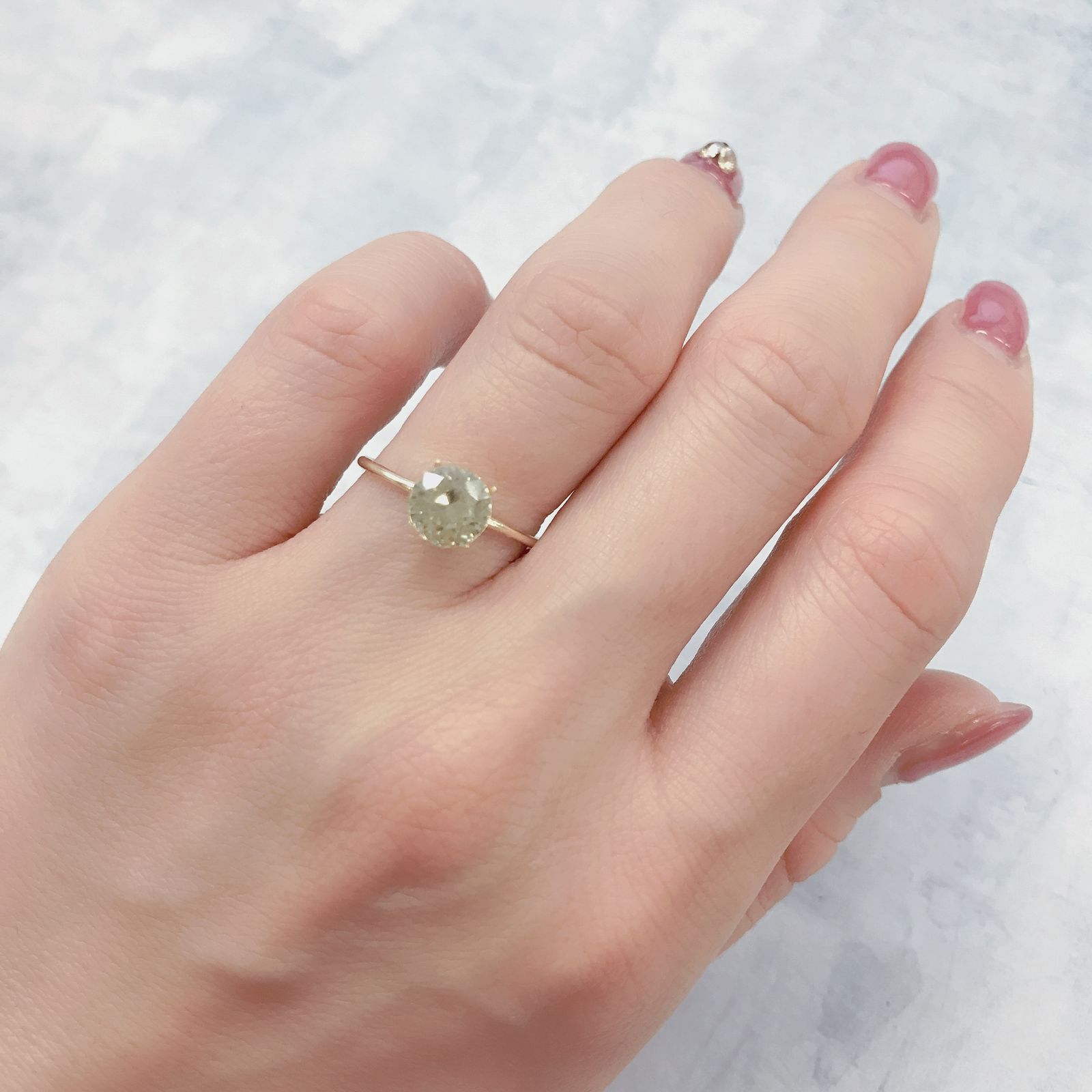 イエロージルコン(宝石名ジルコン)スリランカ/カンボジア産 1.83ct 識別済[220114840]6.9x6.8mm前後