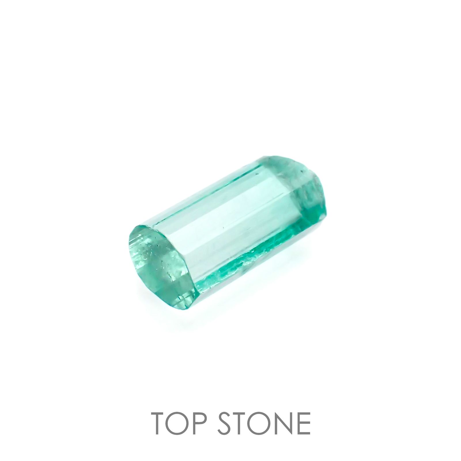エメラルド(宝石名エメラルド ヘッド・ベリル) コロンビア産 原石・結晶 2.564ct ソ付(彩珠)[20062735]9.9×5.4mm前後