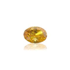 イエローダイヤモンド SI-2 / FANCY DEEP ORANGY YELLOW(宝石名ダイアモンド) 0.124ct ソ付(CGL)[220115142]3.49x2.6mm前後