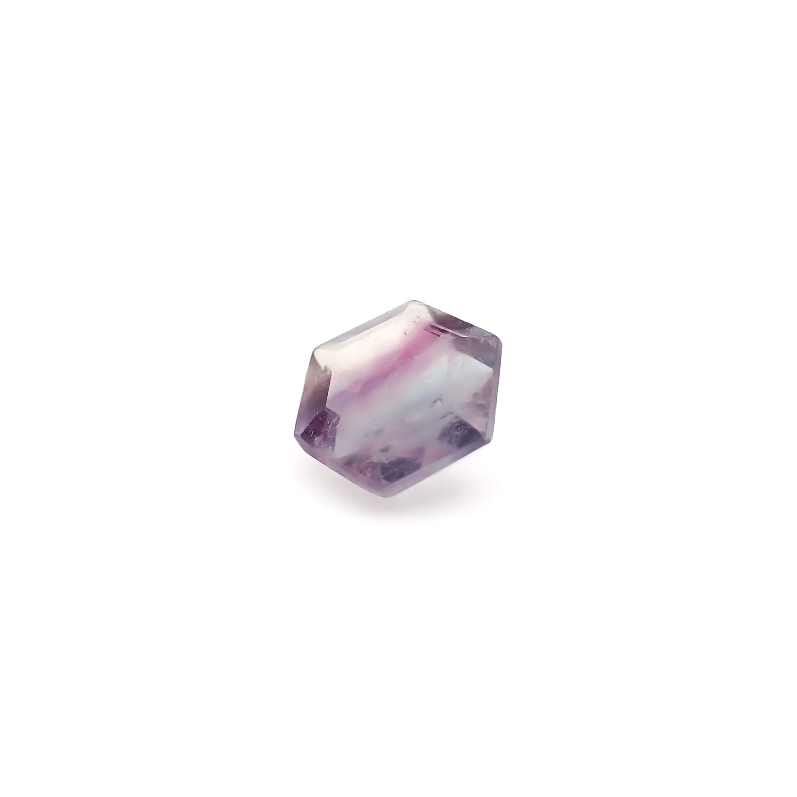 ◇ヘキサゴンカット◇パーティカラーフローライト フルオレッセンス 中国産 2.68ct / 9.2x8.3mm前後 [260932780]