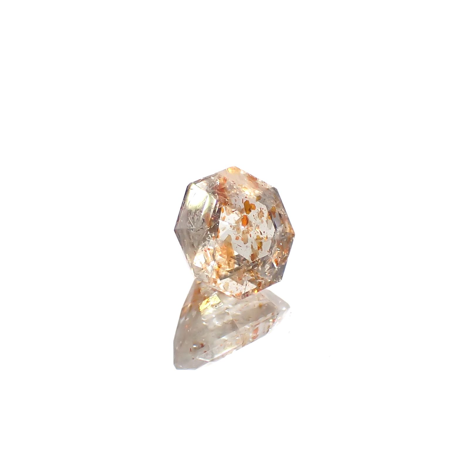 ◇オクタゴンカット◇イリュージョンサンストーン タンザニア産 0.93ct[240628265]6.1x6.1mm前後