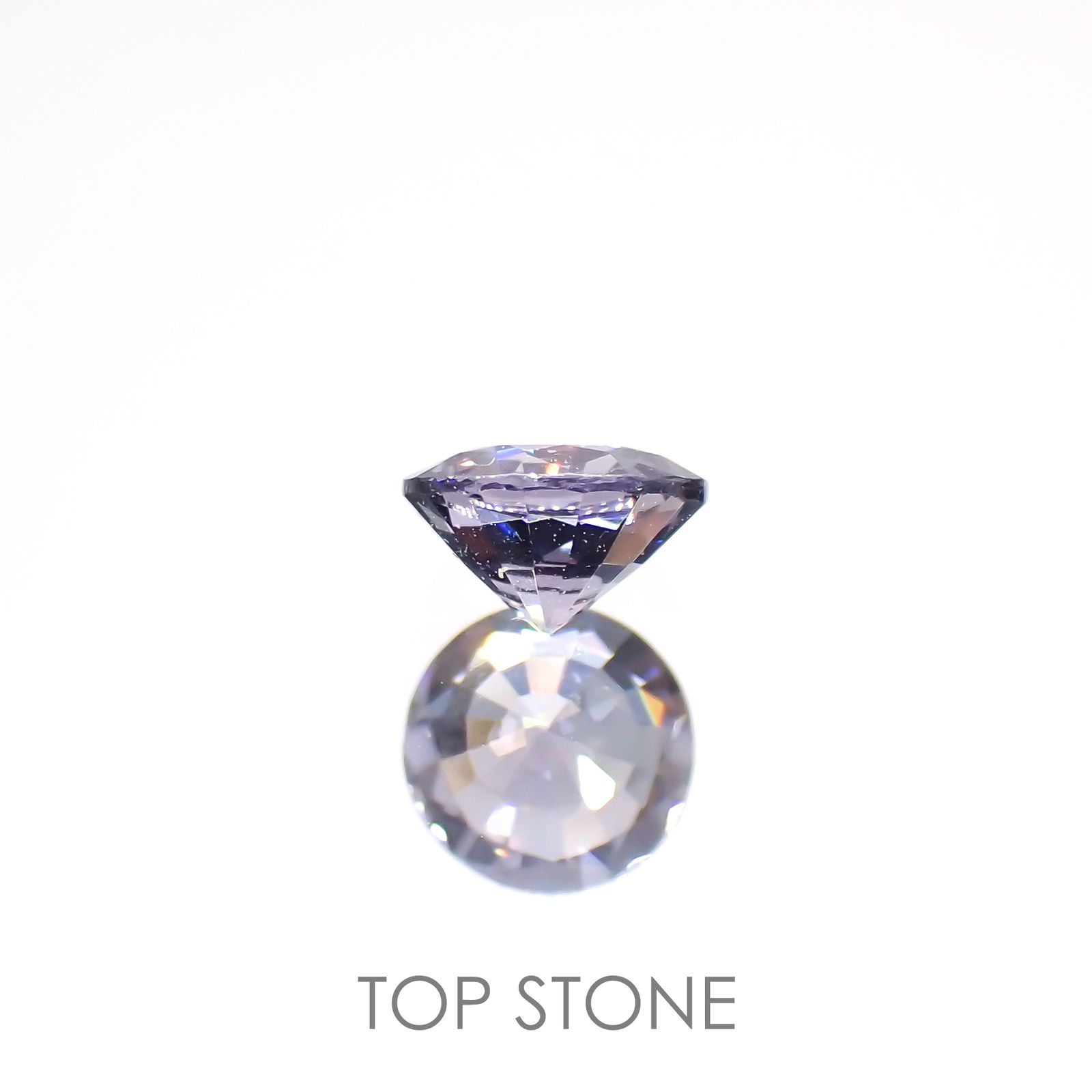 グレイッシュブルースピネル(宝石名スピネル)ビルマ/マダガスカル産 0.39ct 識別済[220516056]4.6x4.5mm前後