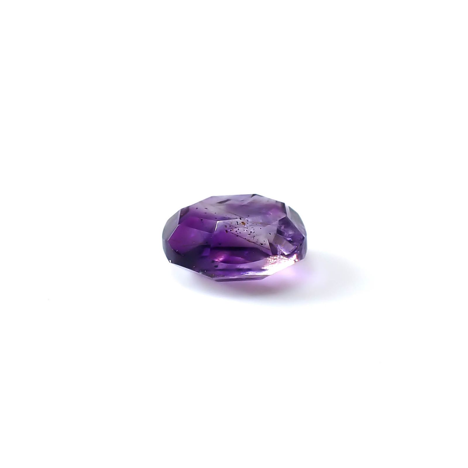◇リバーシブル・カスタムカット◇アメジストエレスチャル ナイジェリア・カラバル産 0.90ct [250730860]6.9x5.3mm前後
