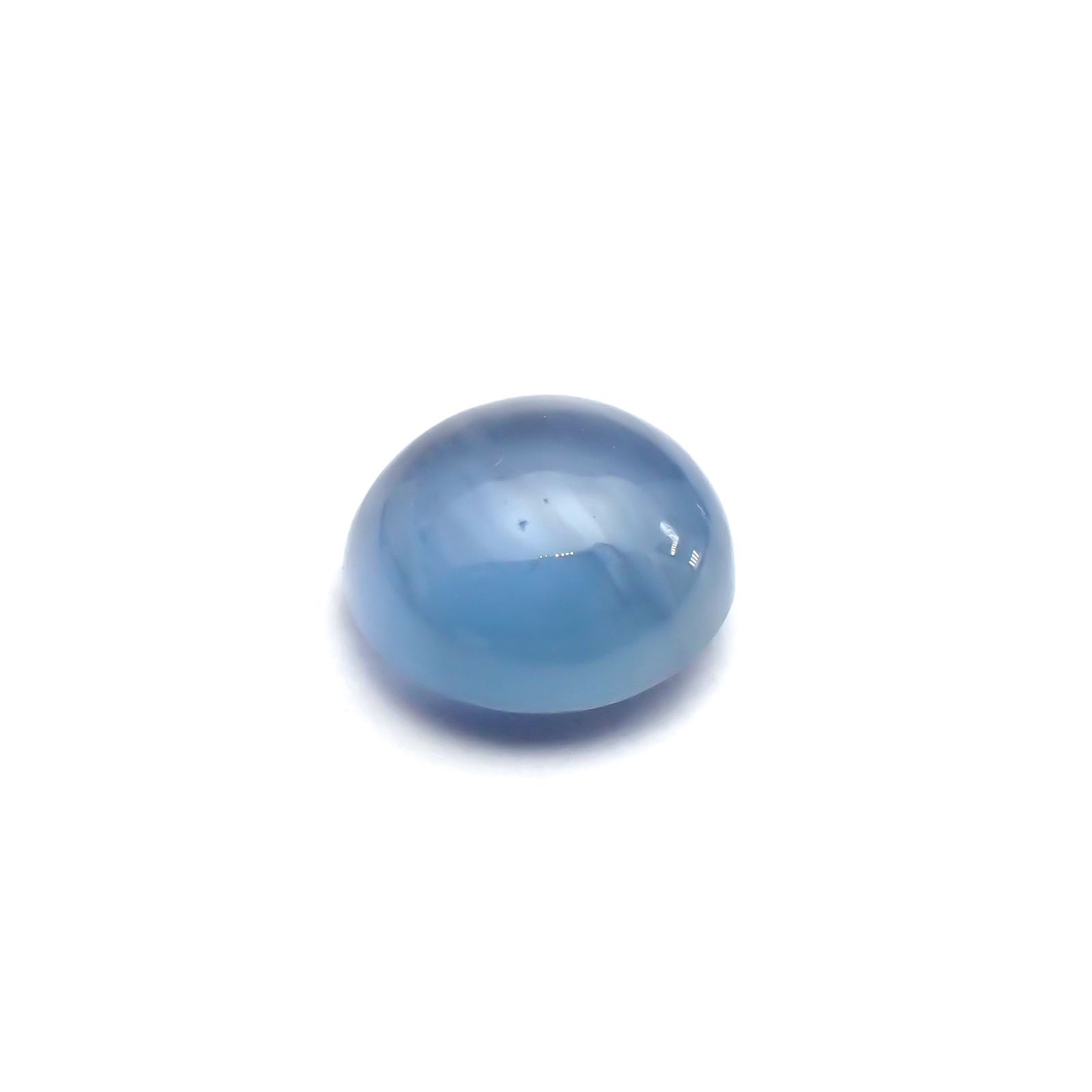 アパタイトキャッツアイ(宝石名ブルー・アパタイト・キャッツアイ)マダガスカル産 1.757ct ソ付(彩珠)[230823094]7.3x7.1mm前後