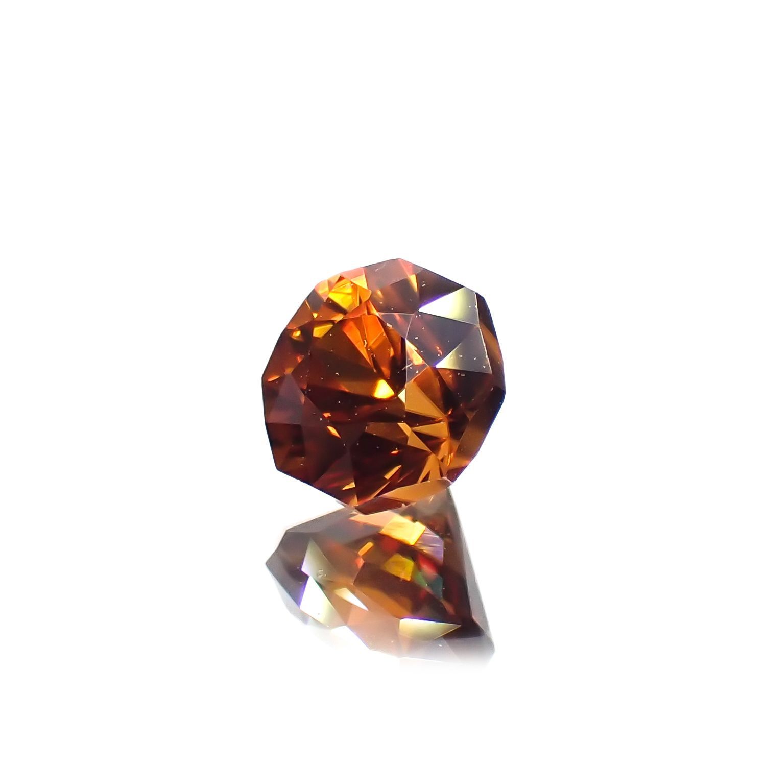 ◇オクタゴンカット◇オレンジジルコン(宝石名ジルコン)スリランカ/カンボジア産 0.99ct 識別済[230220705]5x4.9mm前後