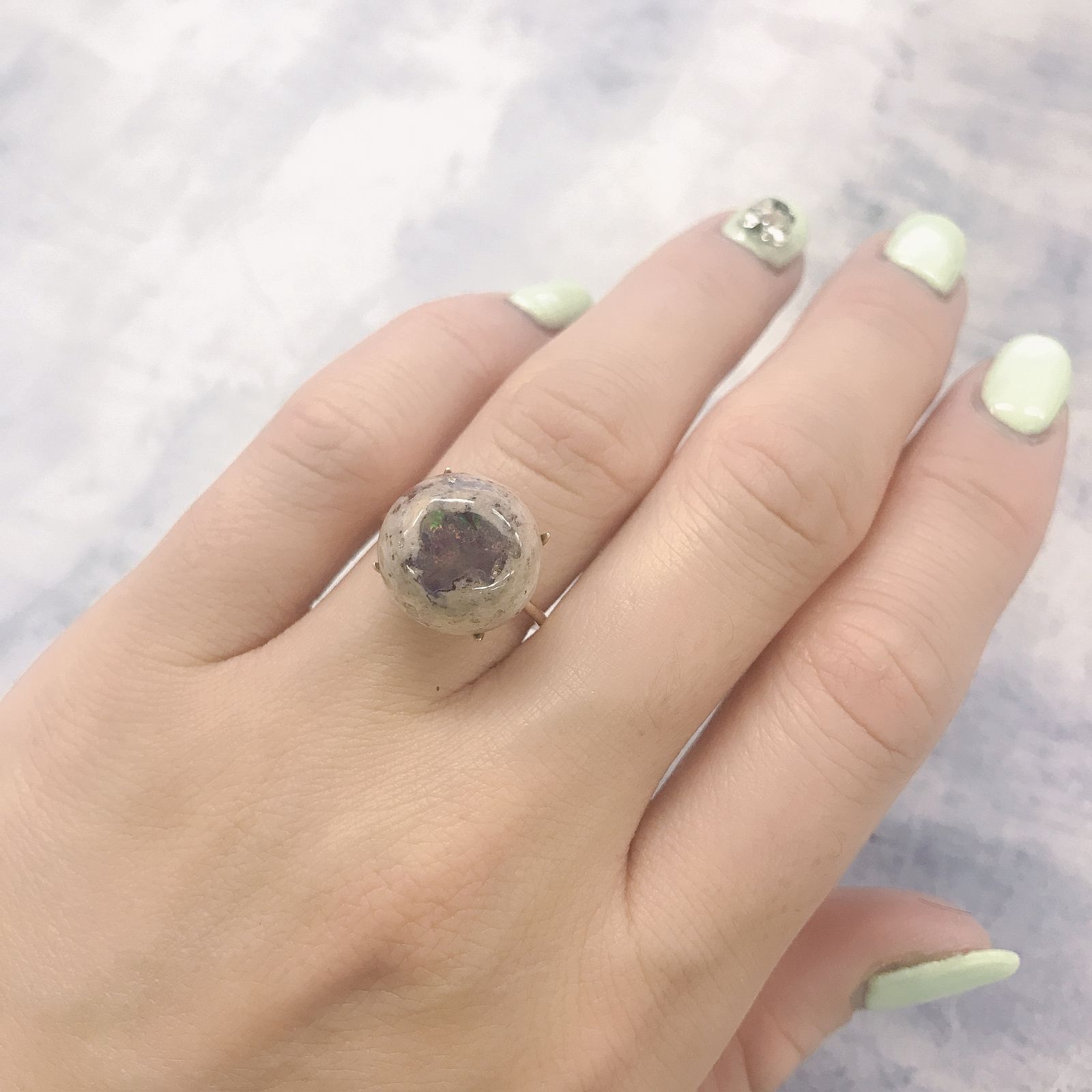 カンテラオパール メキシコ産 6.18ct[220115303]13.8x13.4mm前後