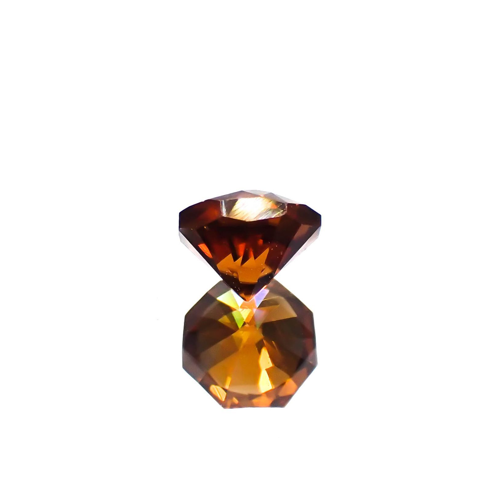 ◇オクタゴンカット◇オレンジジルコン(宝石名ジルコン)スリランカ/カンボジア産 0.87ct 識別済[230320999]4.9x4.8mm前後