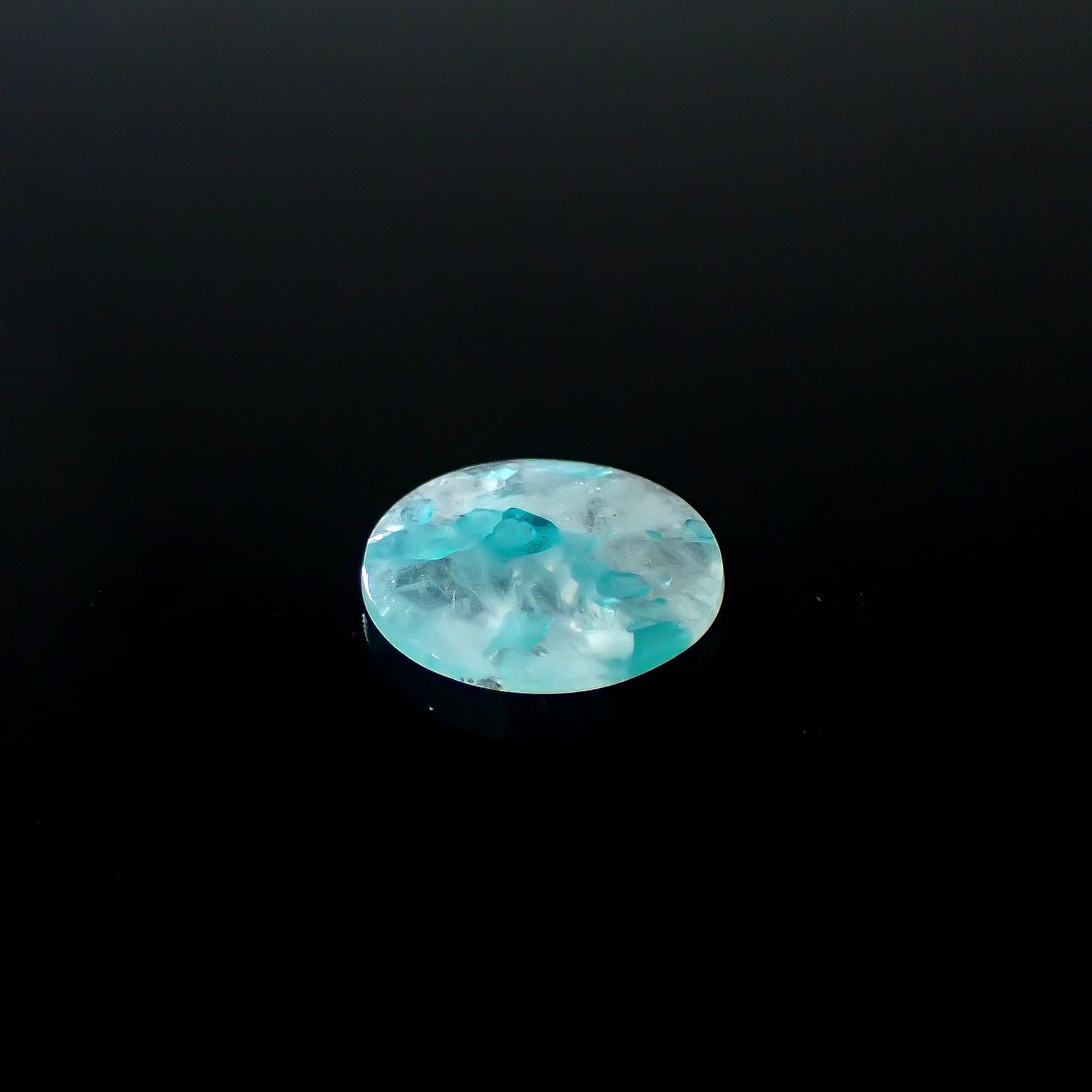 ◇リバーシブル◇パライバトルマリンインクォーツ ブラジル産 3.83ct / 14x14mm前後 [251031350]